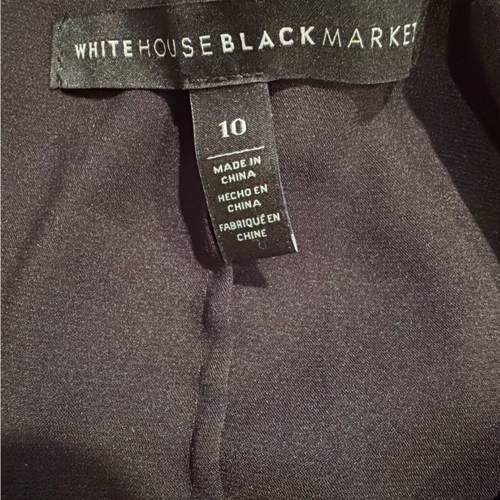 WHBM White House Black Market Floral Shift Dress Size 10 Lace Bell Sleeve Black - Picture 6 of 12